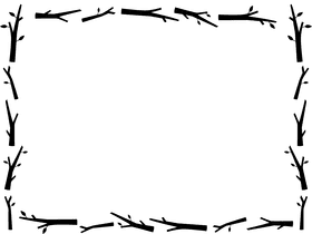 Tree branch Border black and white clipart