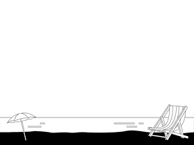 Beach Border black and white clipart