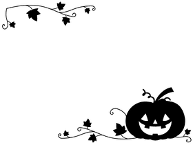 Thanksgiving pumpkin Border black and white clipart