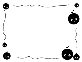 Cartoon Border black and white clipart