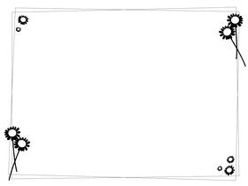 Flower Border black and white clipart