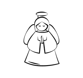 Angel black and white clipart