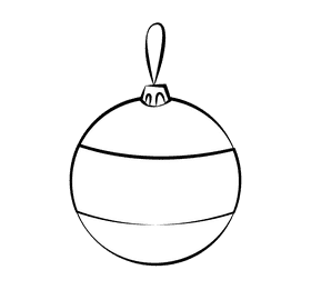 Bauble black and white clipart