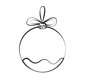 Bauble black and white clipart