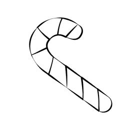 Candy Cane black and white clipart