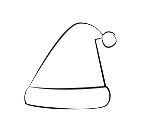 Christmas Hat black and white clipart