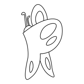 Butterfly dance black and white clipart