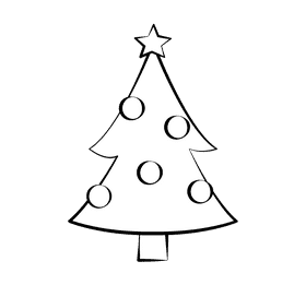 Christmas Tree black and white clipart
