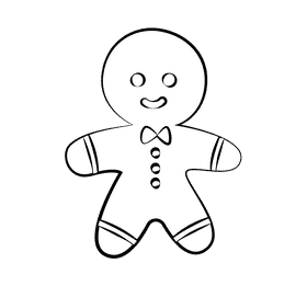 Ginger Bread black and white clipart