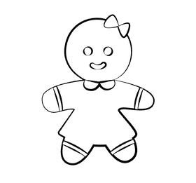 Ginger Bread black and white clipart