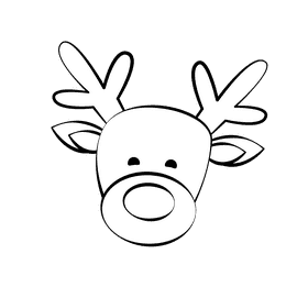 Rudolf black and white clipart