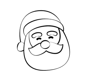 Santa black and white clipart
