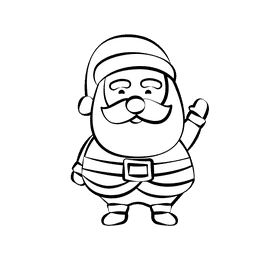 Santa black and white clipart