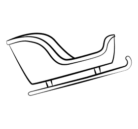 Sleigh black and white clipart