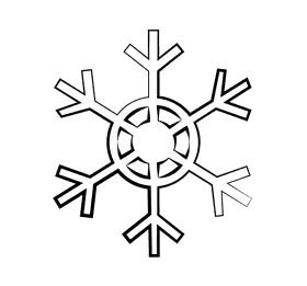 SnowFlake black and white clipart