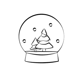 SnowGlobe black and white clipart