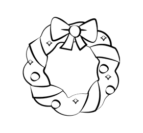 Wreath black and white clipart