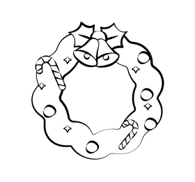 Wreath black and white clipart