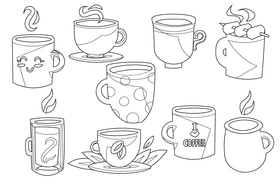 Coffee mug black and white vector