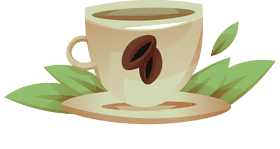 Coffee mug beans clipart
