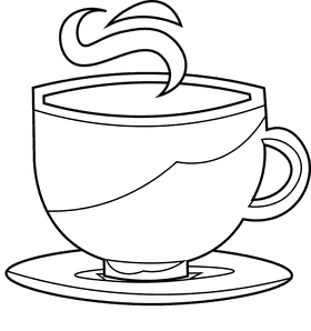 Coffee mug common black and white clipart