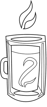 Coffee mug glass black and white clipart