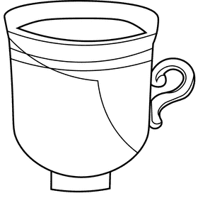 Coffee mug old black and white clipart