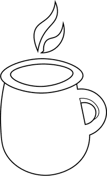 Coffee mug weird black and white clipart