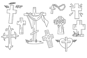 Cross black and white vector