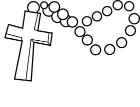 Cross beads black and white clipart