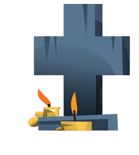 Cross candles clipart
