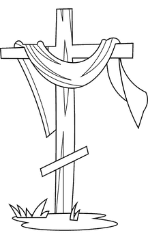 Cross crucifixion black and white clipart
