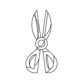 Scissors drawing black and white clipart