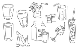 Glass black and white vector