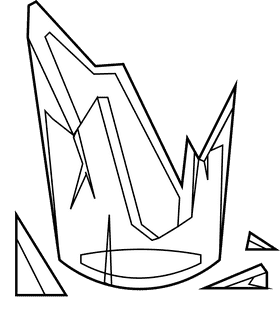 Glass broken black and white clipart