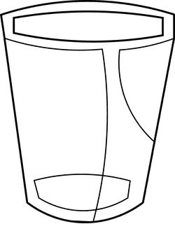Glass empty black and white clipart