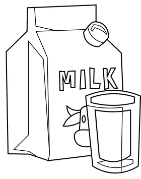 Glass milk black and white clipart