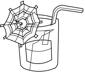 Glass umbrella black and white clipart