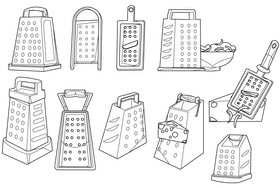 Grater black and white vector