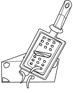 Grater cheese black and white clipart