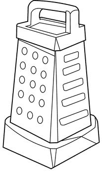 Grater modern black and white clipart