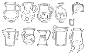 Jug black and white vector