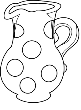 Jug dot black and white clipart