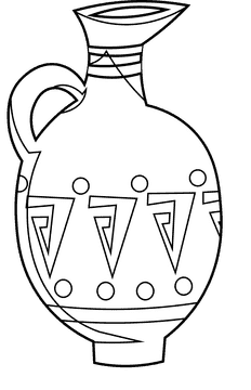 Jug greek black and white clipart