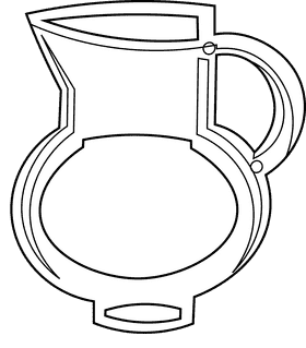 Jug punch black and white clipart