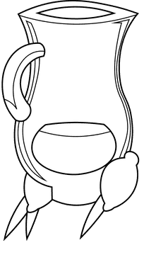 Jug tea black and white clipart