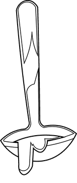 Ladle borscht black and white clipart