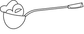 Ladle food black and white clipart