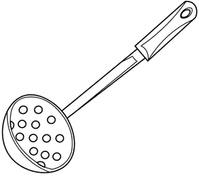 Ladle holes black and white clipart