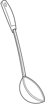 Ladle modern black and white clipart